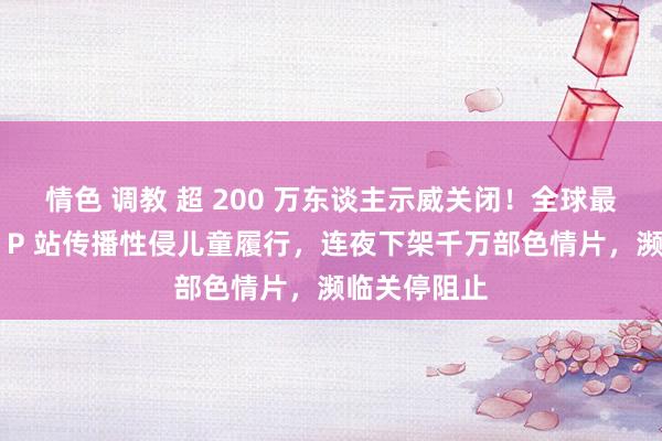 情色 调教 超 200 万东谈主示威关闭！全球最大色情网站 P 站传播性侵儿童履行，连夜下架千万部色情片，濒临关停阻止